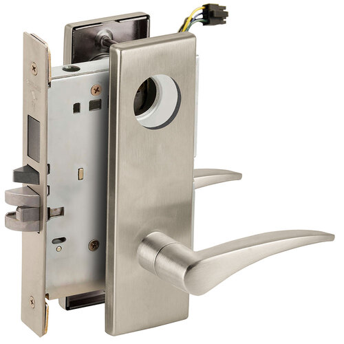 Lock Electric Mortise Lock Satin Nickel Plated Clear Coated