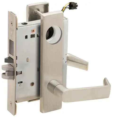 Lock Electric Mortise Lock Satin Nickel Plated Clear Coated