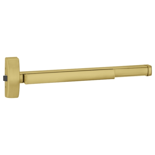 48" Motorized Latch Retraction Rim Exit Device, Exit Only, Cover Plate, Fire Rated, 4' Device, Satin Brass