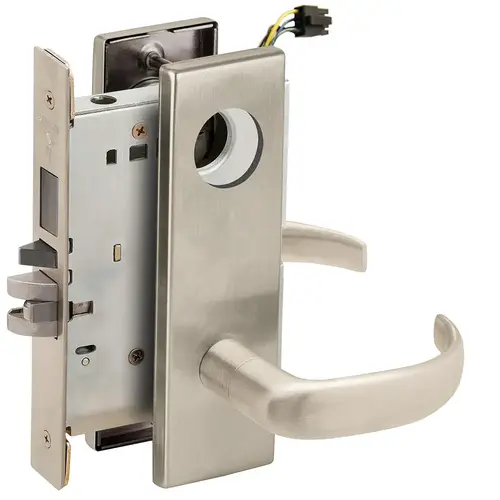 Lock Electric Mortise Lock Satin Nickel Plated Clear Coated