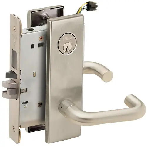 Lock Electric Mortise Lock Satin Nickel Plated Clear Coated