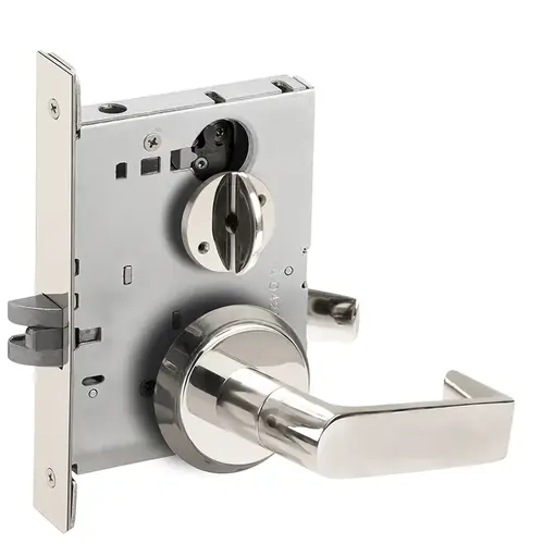 Bed / Bath Privacy Mortise Lock with 06 Lever and C Rose Bright Chrome Finish