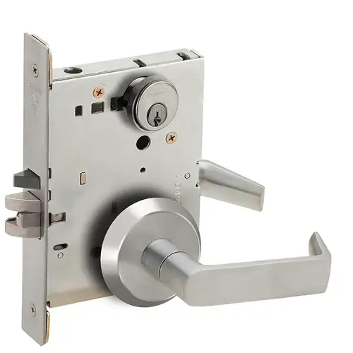 Entry / Office Mortise Lock C Keyway with 06 Lever and C Rose Satin Stainless Steel Finish