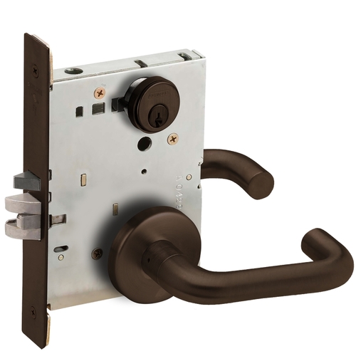 Entry / Office Mortise Lock C Keyway with 03 Lever and B Rose Aged Bronze Finish