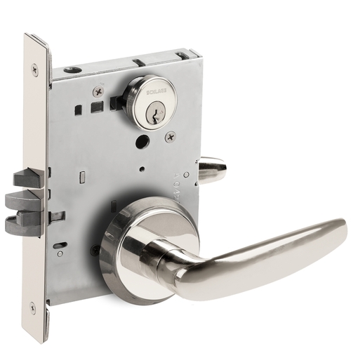 Entry / Office Mortise Lock C Keyway with 07 Lever and C Rose Bright Chrome Finish