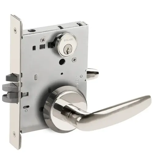 Storeroom Mortise Lock C Keyway with 07 Lever and C Rose Bright Chrome Finish