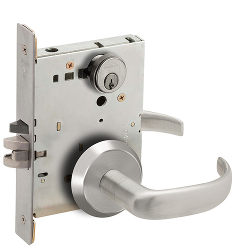 Storeroom Mortise Lock C Keyway with 17 Lever and C Rose Satin Stainless Steel Finish