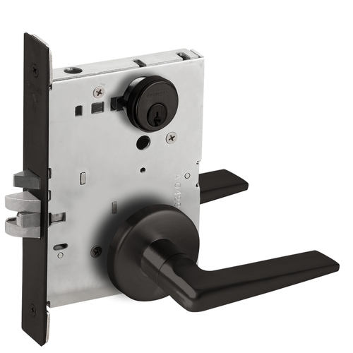 Storeroom Mortise Lock with C Keyway with 05 Lever and B Rose Matte Black Finish