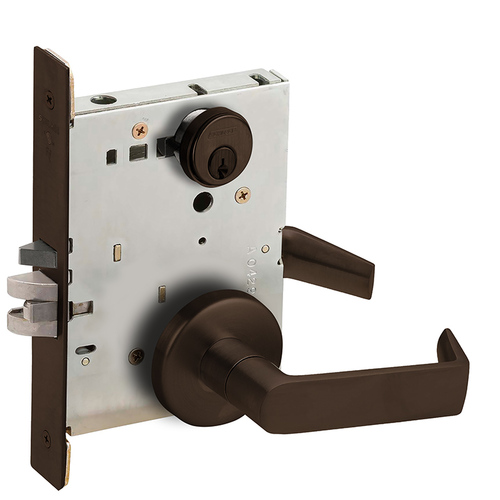 Entry / Office Mortise Lock C Keyway with 06 Lever and B Rose Aged Bronze Finish