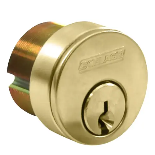 1-1/8 In. Mortise Cylinder - 6-Pin, G Keyway, Keyed Different, Adams Rite Cam, Satin Brass Finish