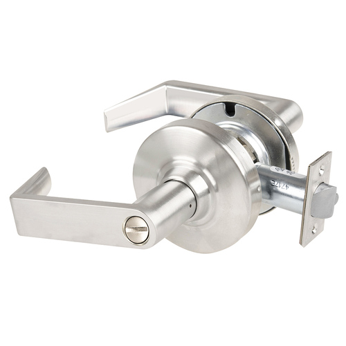 ALX Series Grade 2 Hospital Privacy Tactile Rhodes Lever Lock with 47267038 Springlatch and 47267101 ANSI Strike Satin Nickel Finish