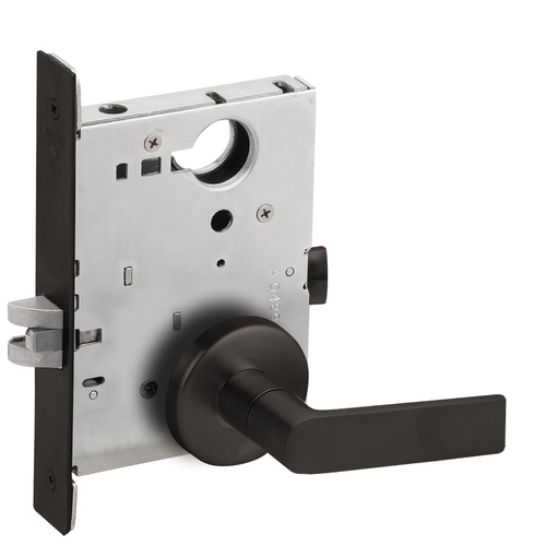 Passage Mortise Lock with 01 Lever and B Rose Matte Black Finish