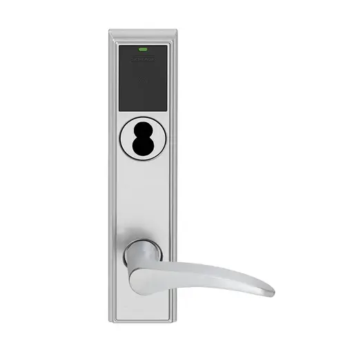 Wireless Mortise Lock Satin Chrome Antimicrobial Coated