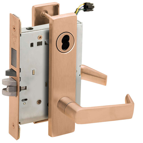 Lock Electric Mortise Lock Satin Bronze Clear Coated