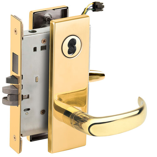 Lock Electric Mortise Lock Bright Brass