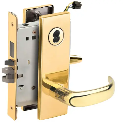 Lock Electric Mortise Lock Bright Brass