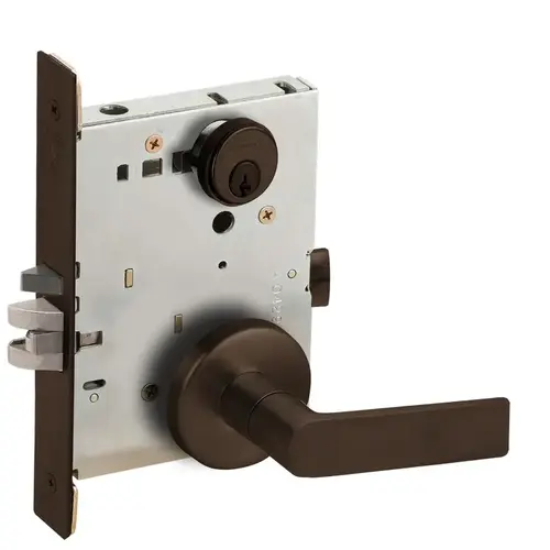 Entry / Office Mortise Lock C Keyway with 01 Lever and B Rose Oil Rubbed Bronze Finish