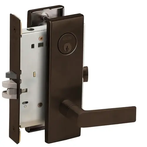 Entry / Office Mortise Lock C Keyway with 01 Lever and N Escutcheon Oil Rubbed Bronze Finish