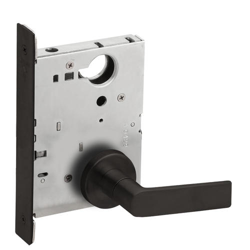 Half Dummy Mortise Trim with Lock Case with 01 Lever and A Rose Matte Black Finish