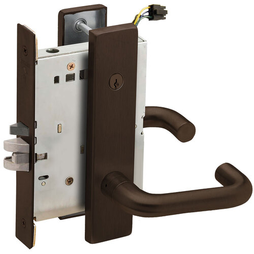 Electric Mortise Lock Dark Oxidized Satin Bronze Oil Rubbed