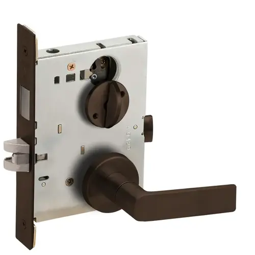 Privacy with Deadbolt Mortise Lock C Keyway with 01 Lever and A Rose Oil Rubbed Bronze Finish