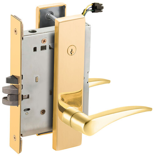 Electric Mortise Lock Bright Brass