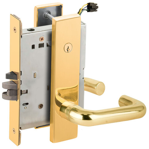 Electric Mortise Lock Bright Brass