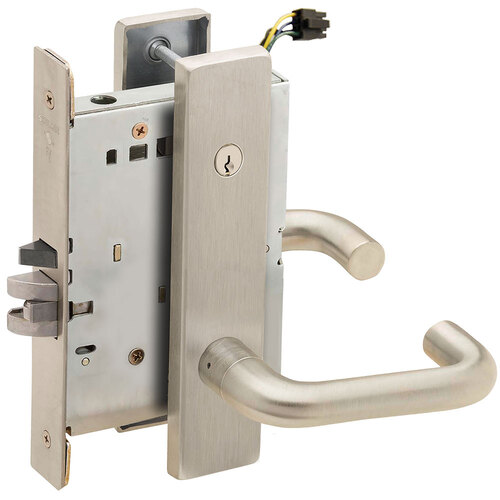 Electric Mortise Lock Satin Nickel Plated Clear Coated