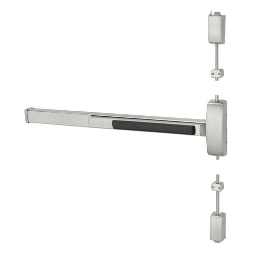 Surface Vertical Rod Exit Device Bright Stainless Steel