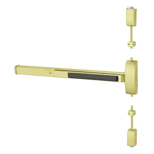 Surface Vertical Rod Exit Device Bright Brass