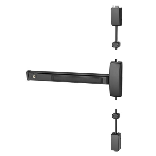 Surface Vertical Rod Exit Device Black Suede Powder Coat