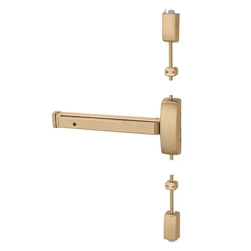 Grade 1 Surface Vertical Rod Exit Device, Wide Stile Pushpad, 32" Device, 120" Door Height, Device to Accept Electrified Trim Function, P Non-Keyed Electric Lever, Fail Secure, Hex Key Dogging, Less Lexan Push Pad Touchbar, Satin Bronze Clear Coated Finish, Left Hand Reverse Satin Bronze Clear Coated