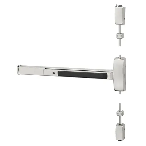 Surface Vertical Rod Exit Devices Bright Stainless Steel