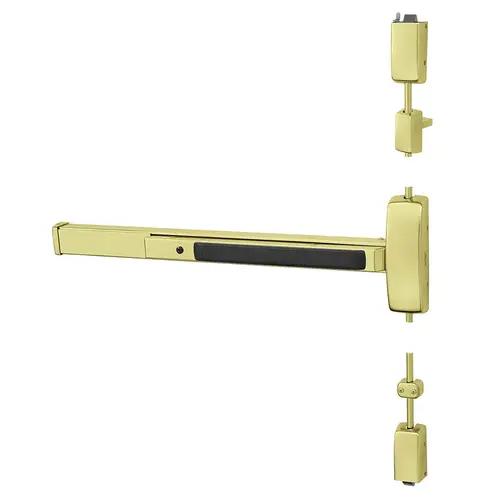 Surface Vertical Rod Exit Devices Bright Brass