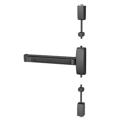 Surface Vertical Rod Exit Devices Black Suede Powder Coat