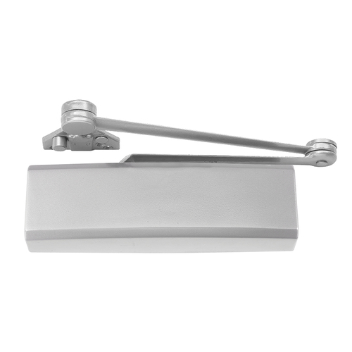 Surface Mount Adjustable 1-6 Door Closer with Spring Hold Open Cush Arm 689 Aluminum Finish