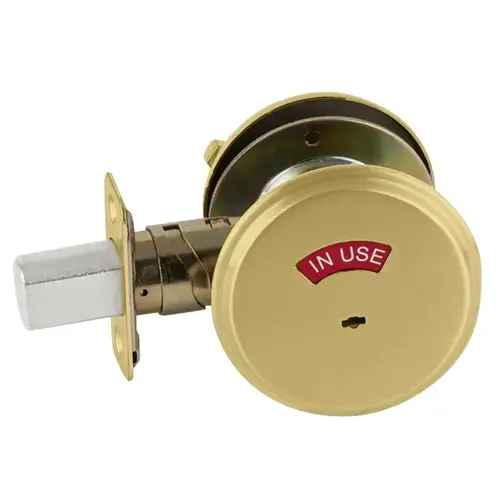 Grade 2 Occupancy Indicator Deadbolt with 12287 Latch and 10094 Strike Satin Brass Finish