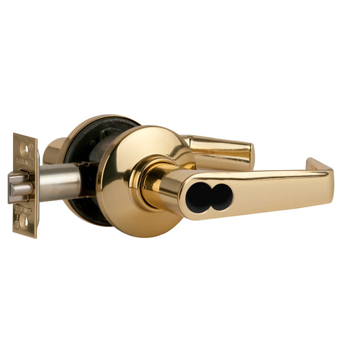 S Series Storeroom Large Format Less Core Saturn with 16-203 Latch 10-001 Strike Bright Brass Finish