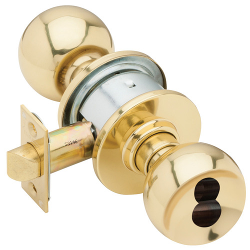 Lock Cylindrical Lock Bright Brass