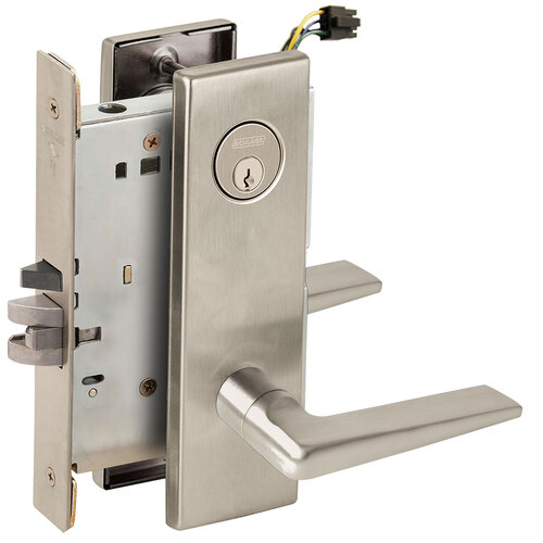 Lock Electric Mortise Lock Satin Nickel Plated Clear Coated