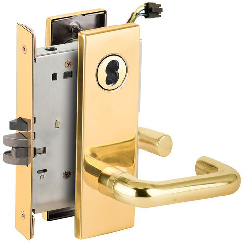 Electric Mortise Lock Bright Brass