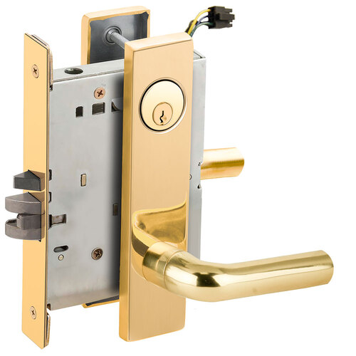 Lock Electric Mortise Lock Bright Brass