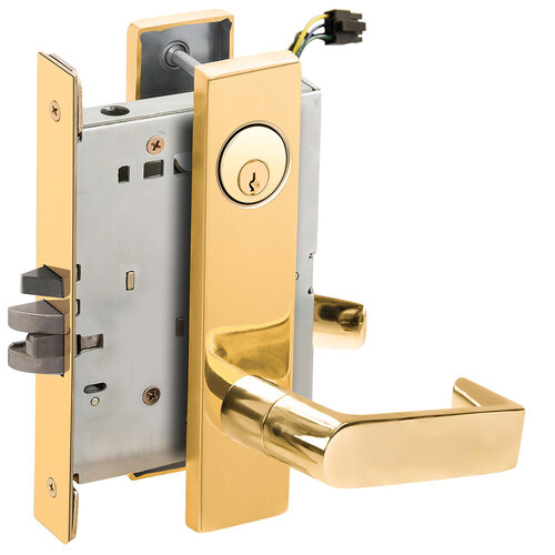 Lock Electric Mortise Lock Bright Brass