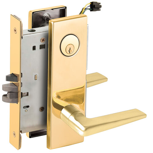 Lock Electric Mortise Lock Bright Brass