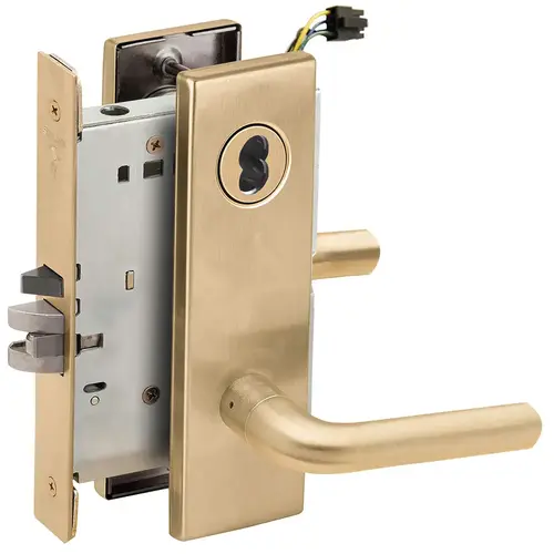 Lock Electric Mortise Lock Satin Brass