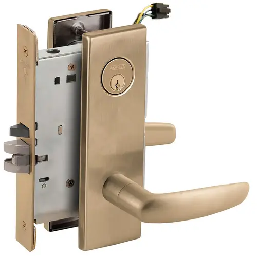 Lock Electric Mortise Lock Satin Brass Blackened Satin Relieved Clear Coated