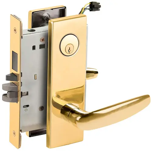 Lock Electric Mortise Lock Bright Brass