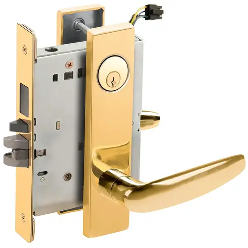 Lock Electric Mortise Lock Bright Brass