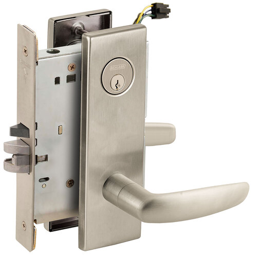 Lock Electric Mortise Lock Satin Nickel Plated Clear Coated