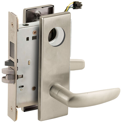 Lock Electric Mortise Lock Satin Nickel Plated Clear Coated